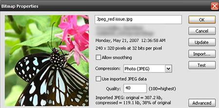 Adobe device central Jpeg bugs